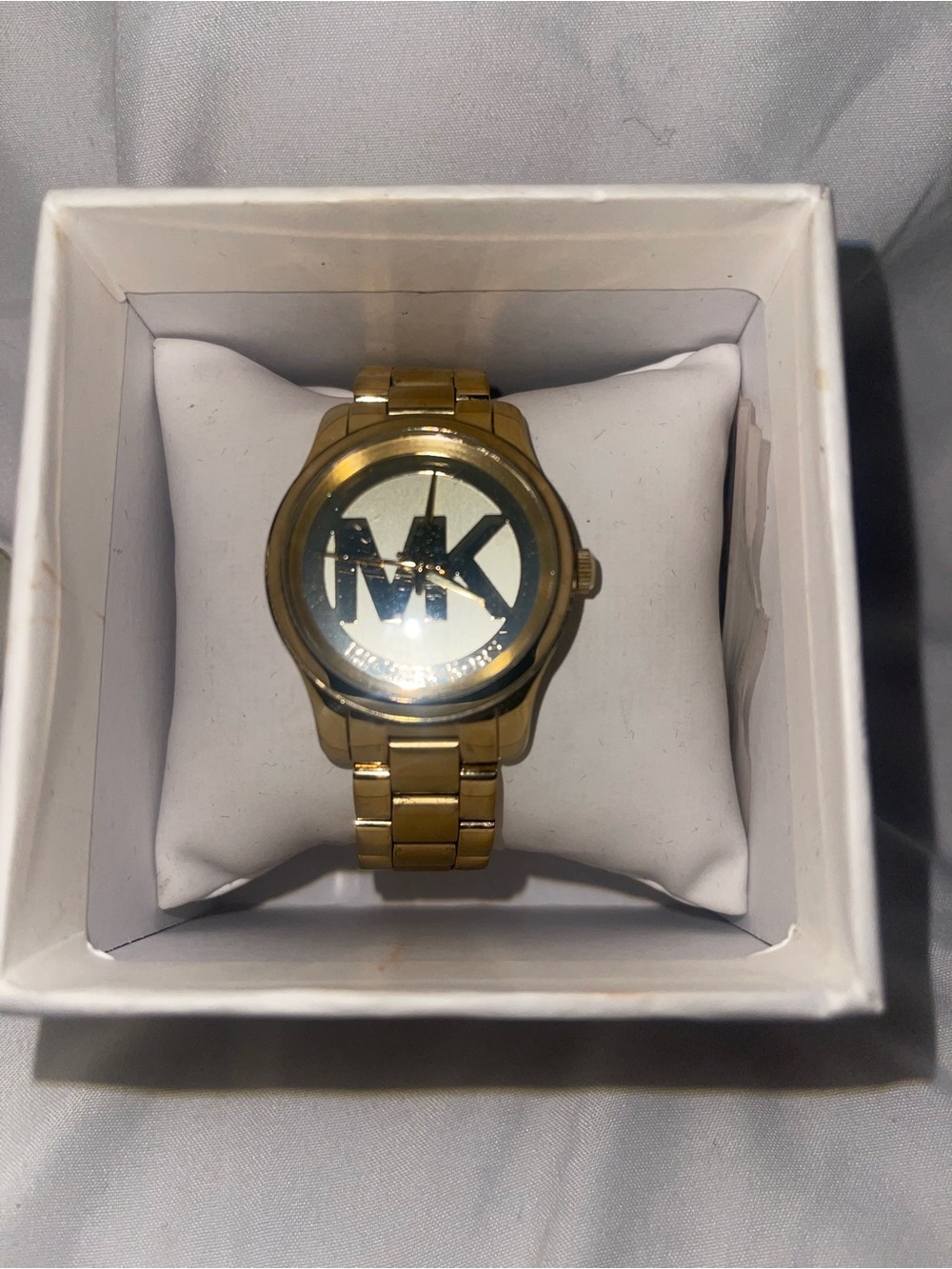 Michael Kors Gold-Tone MK Logo Women's Bracelet Watch